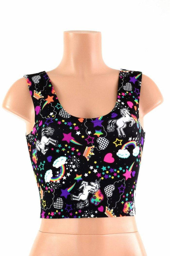 Unicorns and Rainbows Sleeveless Crop Top - Coquetry Clothing