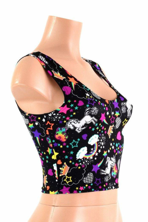 Unicorns and Rainbows Sleeveless Crop Top - 1