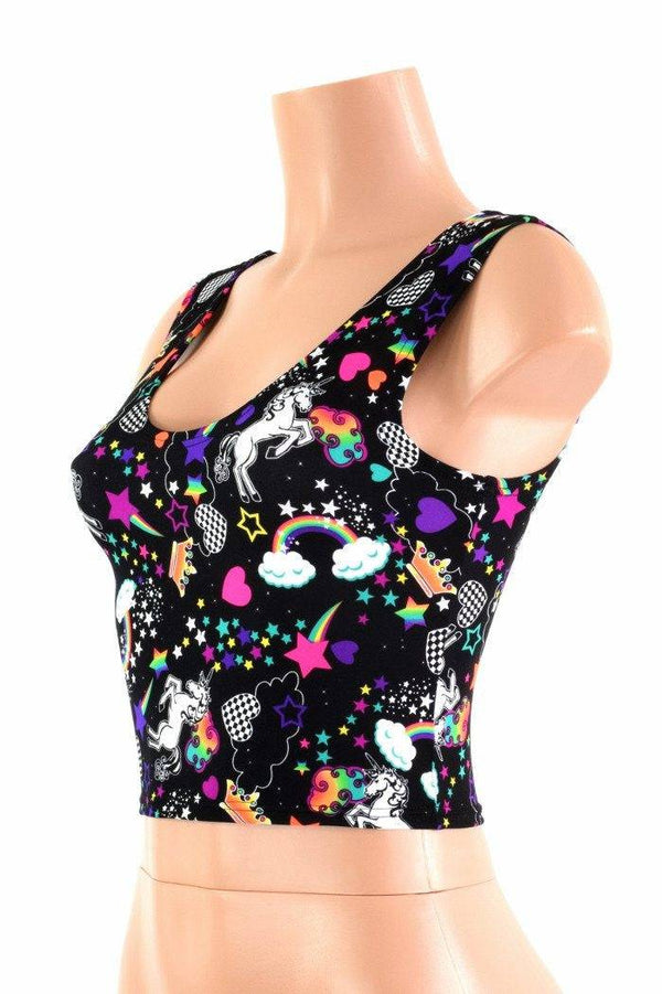 Unicorns and Rainbows Sleeveless Crop Top - 3
