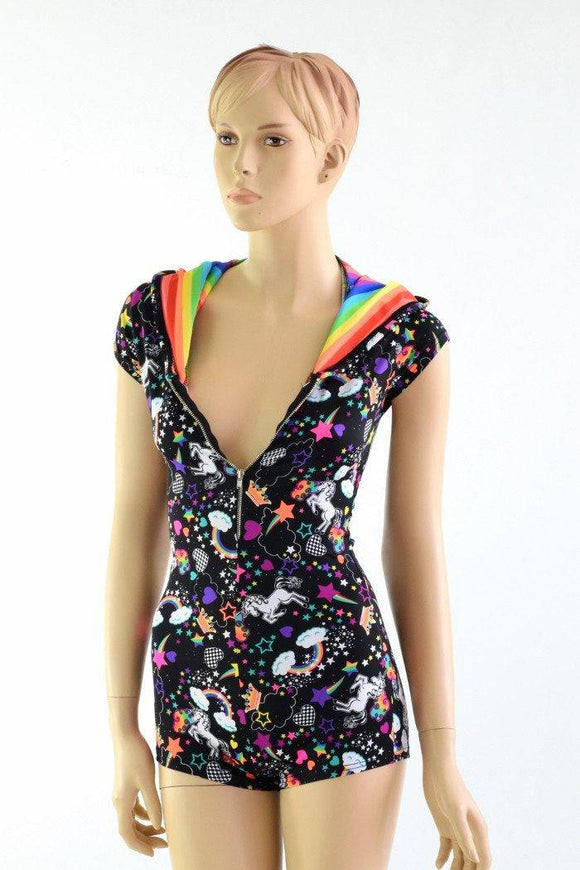 Unicorns & Rainbows Dragon Hoodie Romper - Coquetry Clothing