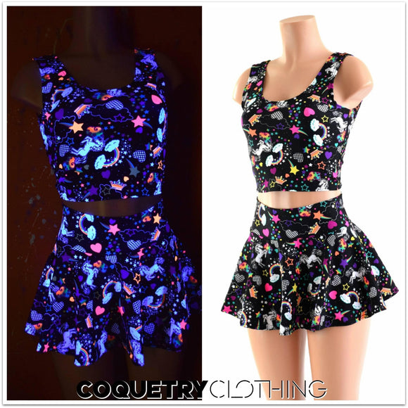 Unicorns & Rainbows Rave Skirt Set - Coquetry Clothing