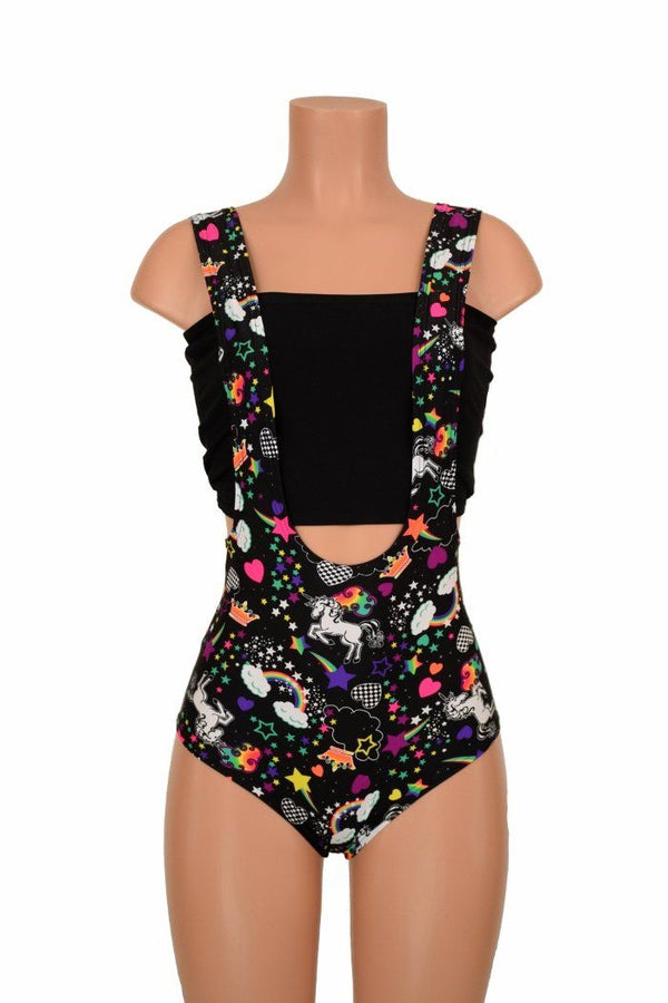 Unicorns & Rainbows Suspender Romper - 2