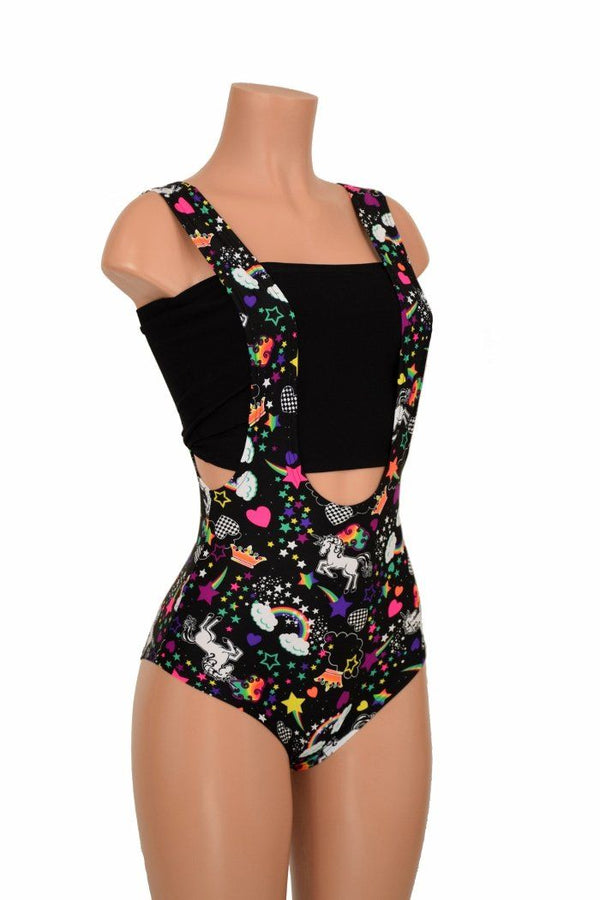 Unicorns & Rainbows Suspender Romper - 3