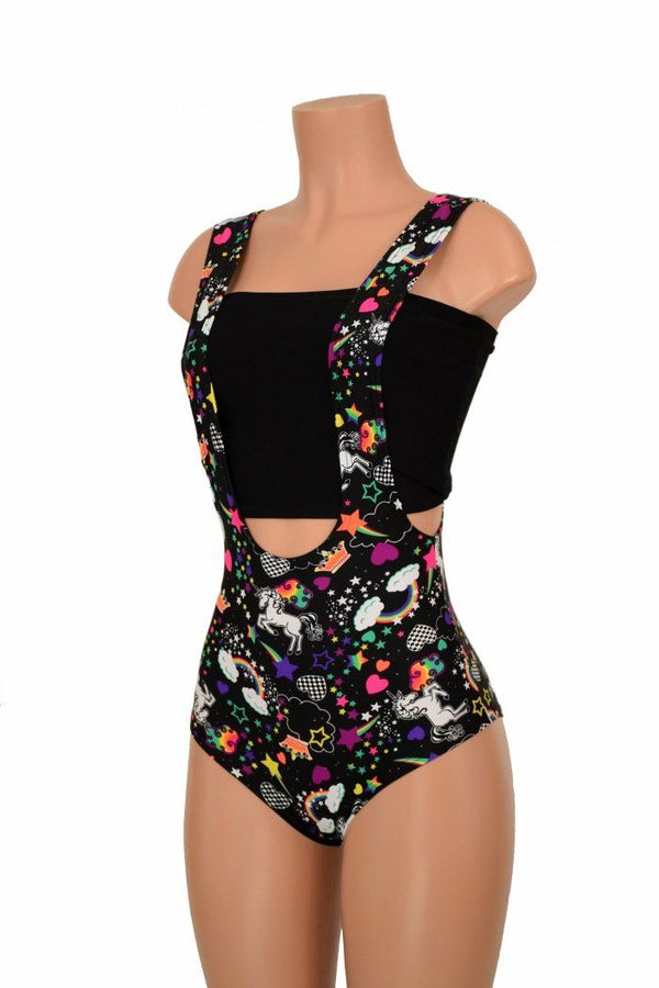 Unicorns & Rainbows Suspender Romper - 5