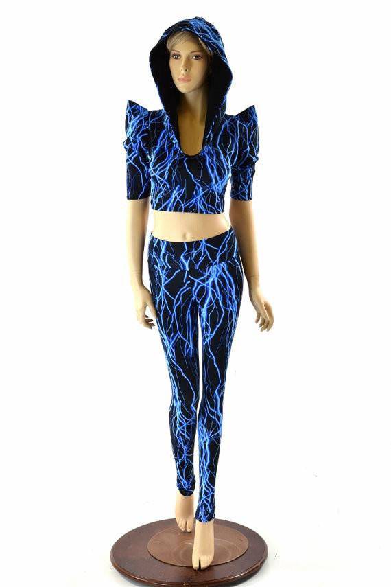 UV Blue Lightning Fabric - Coquetry Clothing