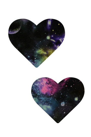 UV Galaxy Heart Pasties - Coquetry Clothing