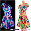 UV Glow Acid Splash Spandex Fabric - Coquetry Clothing
