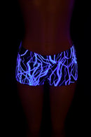 UV Glow Blue Lightning Lowrise Shorts - Coquetry Clothing