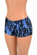 UV Glow Blue Lightning Lowrise Shorts - Coquetry Clothing