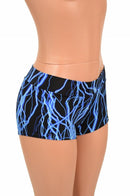 UV Glow Blue Lightning Lowrise Shorts - Coquetry Clothing