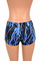 UV Glow Blue Lightning Lowrise Shorts - Coquetry Clothing