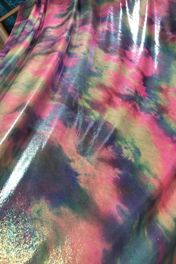 UV Glow COTTON CANDY Holographic Spandex Fabric - Coquetry Clothing