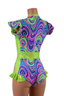 UV Glow Flip Sleeve Paneled Romper - Coquetry Clothing