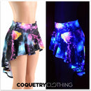 UV Glow Galaxy Hi Lo Rave Mini Skirt - Coquetry Clothing