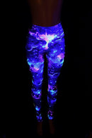 UV Glow Galaxy High Waist Leggings - Coquetry Clothing