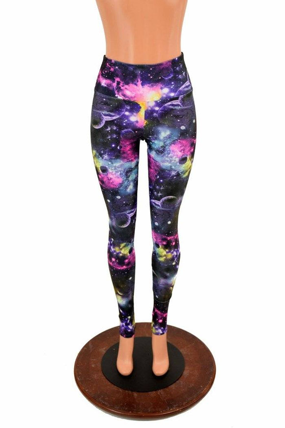 UV Glow Galaxy High Waist Leggings - Coquetry Clothing