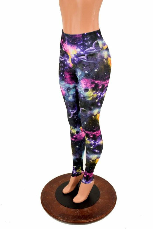 UV Glow Galaxy High Waist Leggings - Coquetry Clothing