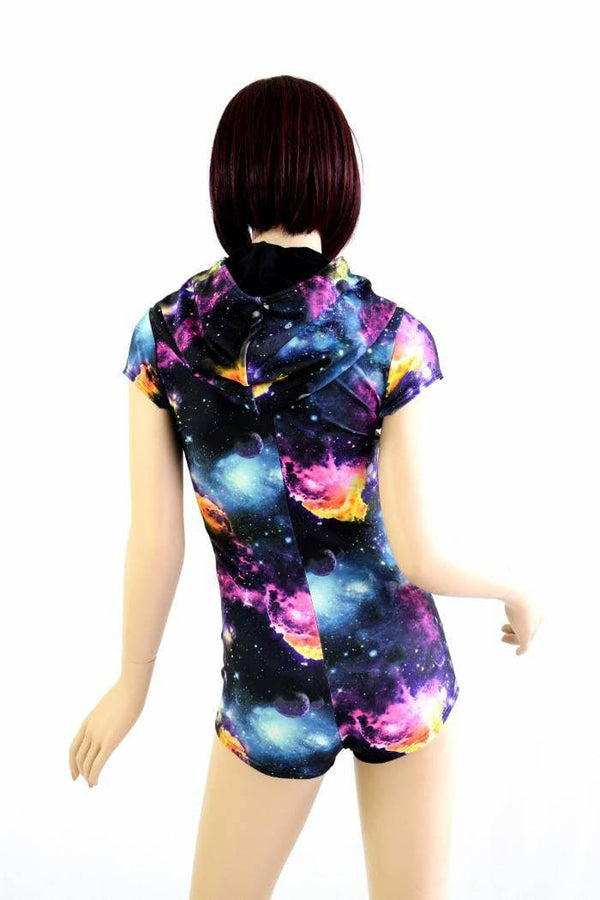 UV Glow Galaxy Hoodie Romper - 4