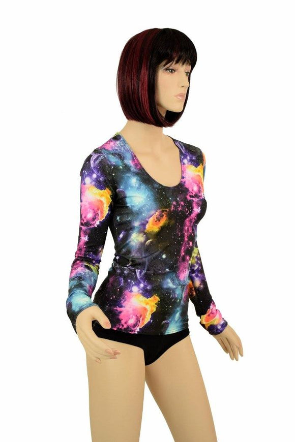 UV Glow Galaxy Long Sleeve Top - Coquetry Clothing