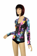 UV Glow Galaxy Long Sleeve Top - Coquetry Clothing