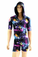 UV Glow Galaxy Print Spandex Fabric - 9
