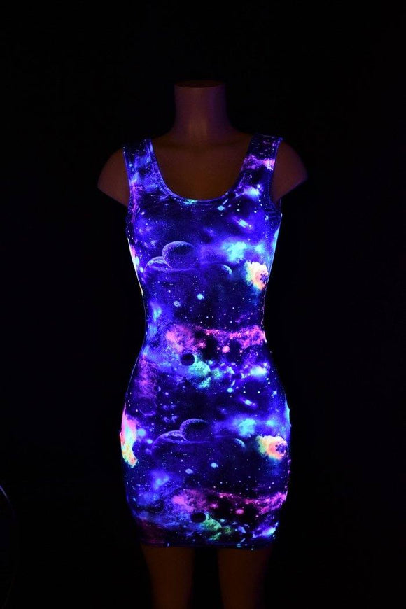 UV Glow Galaxy Tank Dress - Coquetry Clothing
