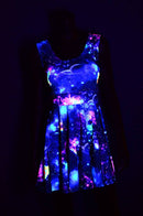 UV Glow Galaxy Tank Skater Dress - Coquetry Clothing
