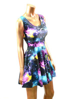 UV Glow Galaxy Tank Skater Dress - Coquetry Clothing