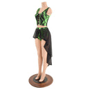 UV Glow Green Lighting Laceup Set with Mesh Hi Lo - Coquetry Clothing