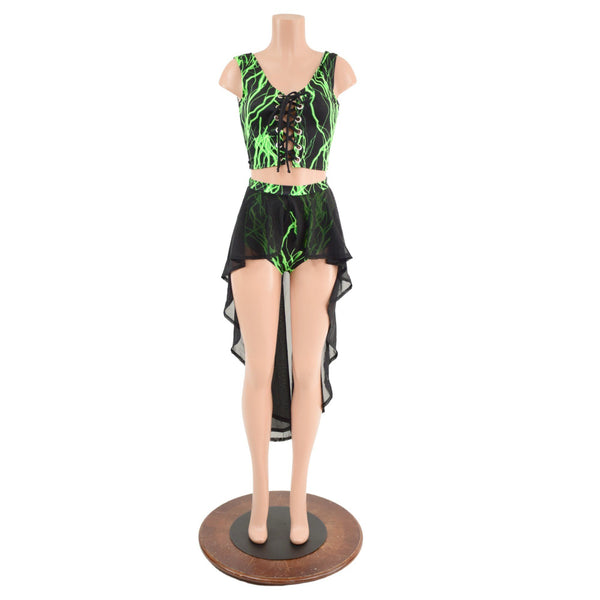 UV Glow Green Lighting Laceup Set with Mesh Hi Lo - 5