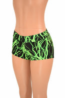 UV Glow Green Lightning Lowrise Shorts - Coquetry Clothing