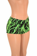 UV Glow Green Lightning Lowrise Shorts - Coquetry Clothing