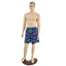 UV Glow Mens Basketball Shorts with Pockets in Neon Melt - Coquetry Clothing