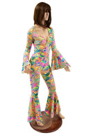 UV Glow Neon Flux Bell Bottom Catsuit - Coquetry Clothing