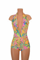 UV Glow Neon Flux Print Spandex Fabric - Coquetry Clothing