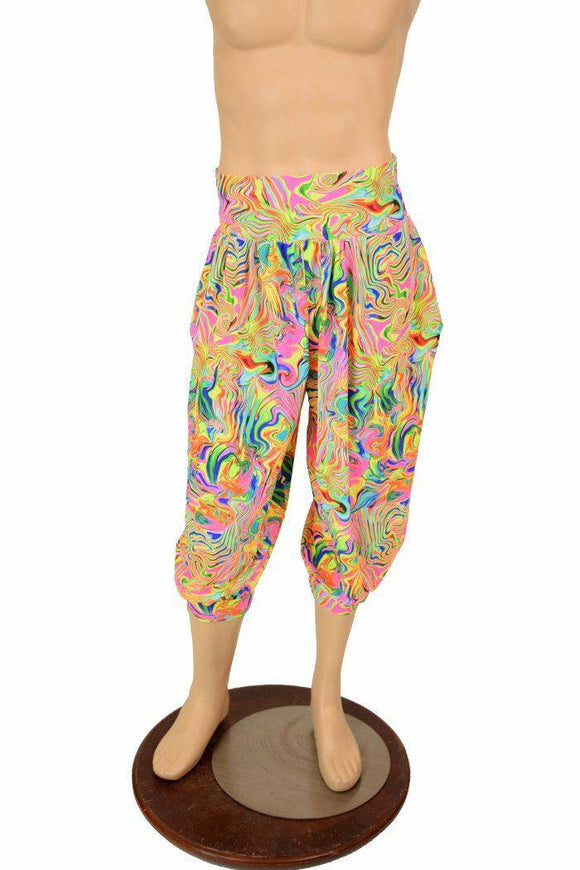 UV Glow Neon Flux Print Spandex Fabric - Coquetry Clothing