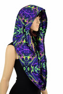 UV Glow Neon Melt HUGE Reversible Festival Hood - Coquetry Clothing