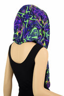 UV Glow Neon Melt HUGE Reversible Festival Hood - Coquetry Clothing