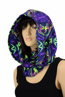 UV Glow Neon Melt HUGE Reversible Festival Hood - Coquetry Clothing