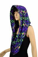 UV Glow Neon Melt HUGE Reversible Festival Hood - Coquetry Clothing