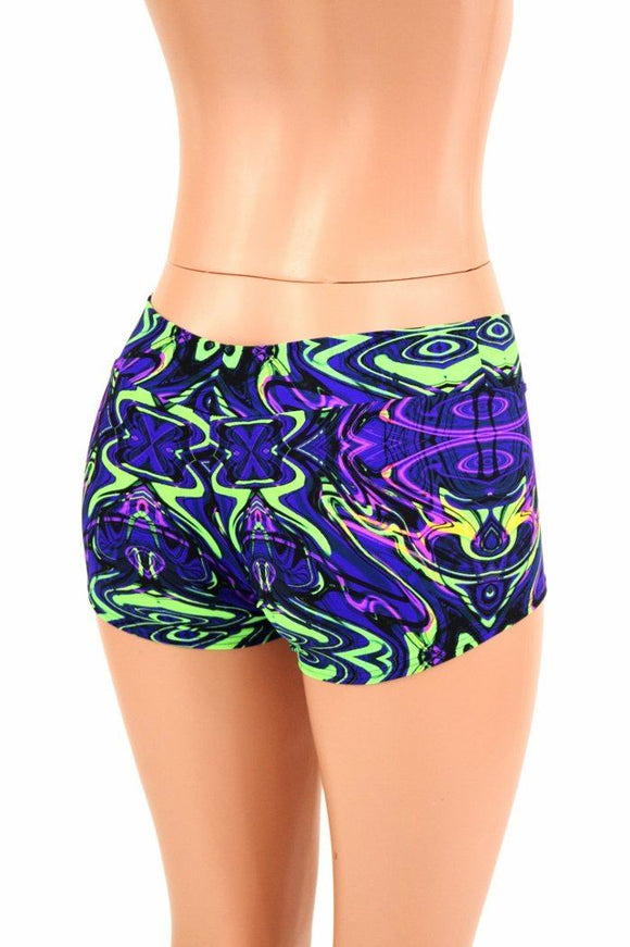 UV Glow Neon Melt Lowrise Shorts - Coquetry Clothing