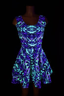 UV Glow Neon Melt Tank Skater Dress - Coquetry Clothing