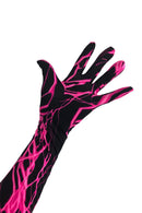 UV Glow Neon Pink Lightning Gloves - Coquetry Clothing