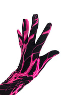 UV Glow Neon Pink Lightning Gloves - 4