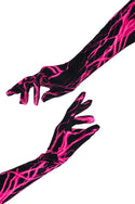 UV Glow Neon Pink Lightning Gloves - 6