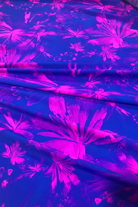 UV Glow Radiant Rainforest Spandex Fabric - Coquetry Clothing