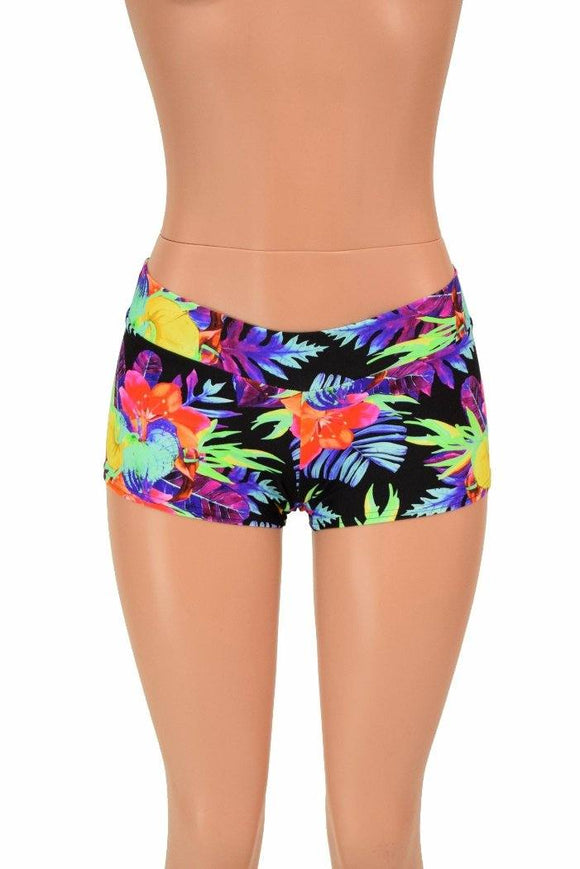 UV Glow Sonic Bloom Lowrise Shorts - Coquetry Clothing