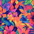 UV Glow Tahitian Floral Fabric - Coquetry Clothing