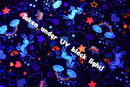 UV Glow Unicorns and Rainbows Fabric - Coquetry Clothing