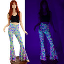 UV Glow Worm High Waist Solar Flares - Coquetry Clothing
